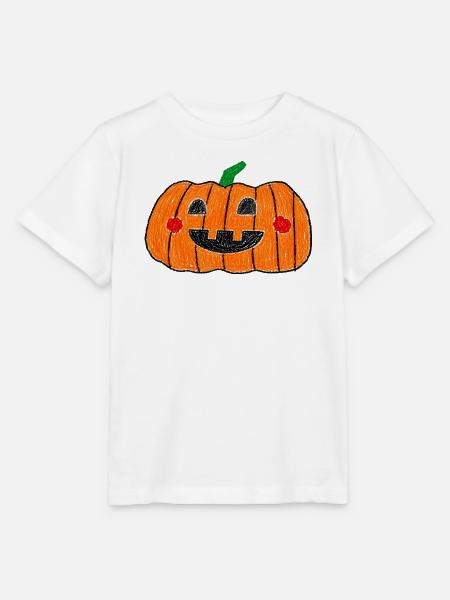 Freudige Kerbislaternen-Kritzelei - Stanley/Stella Kinder T-Shirt MINI CREATOR - Weiß