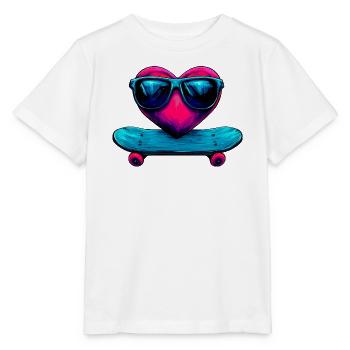 Skate Love Rider - Stanley/Stella Kinder T-Shirt MINI CREATOR  - Weiß - Vorne - Maike (125cm)