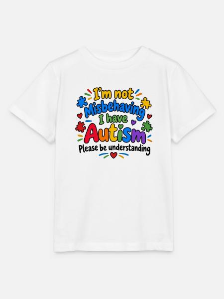 I’m Not Misbehaving Autism Pride - Stanley/Stella Kinder T-Shirt MINI CREATOR - Weiß