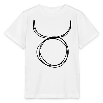 Sternzeichen Stier handgezeichnet - Stanley/Stella Kinder T-Shirt MINI CREATOR  - Weiß - Vorne - Maike (125cm)