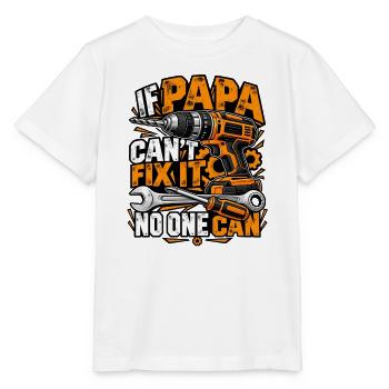 Papa Handwerker – If Papa Can't Fix It - Stanley/Stella Kinder T-Shirt MINI CREATOR  - Weiß - Vorne - Maike (125cm)