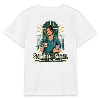 Pflegekraft Krankenpflege Schichtarbeit - Stanley/Stella Kinder T-Shirt MINI CREATOR  - Weiß - Vorne - Maike (125cm)