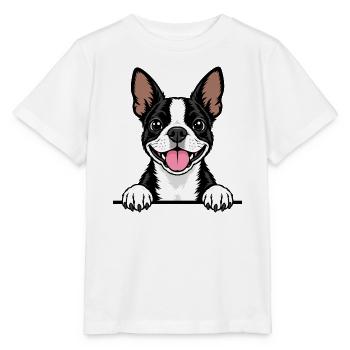 Boston Terrier - Stanley/Stella Kinder T-Shirt MINI CREATOR  - Weiß - Vorne - Maike (125cm)