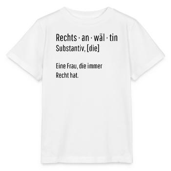 Rechtsanwältin Substantiv Definition Geschenk - Stanley/Stella Kinder T-Shirt MINI CREATOR  - Weiß - Vorne - Maike (125cm)