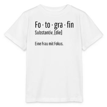 Fotografin Substantiv Definition Foto Geschenk - Stanley/Stella Kinder T-Shirt MINI CREATOR  - Weiß - Vorne - Maike (125cm)