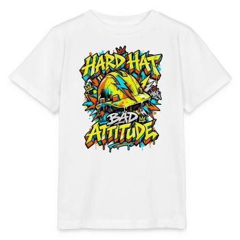 Graffiti Hard Hat Bad Attitude - Stanley/Stella Kinder T-Shirt MINI CREATOR  - Weiß - Vorne - Maike (125cm)