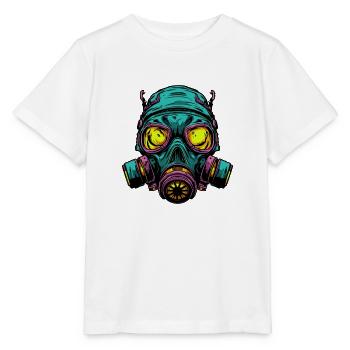 Neon Gasmaske Kopfdesign - Stanley/Stella Kinder T-Shirt MINI CREATOR  - Weiß - Vorne - Maike (125cm)
