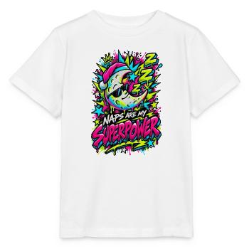 Naps sind meine Superkraft Neon - Stanley/Stella Kinder T-Shirt MINI CREATOR  - Weiß - Vorne - Maike (125cm)