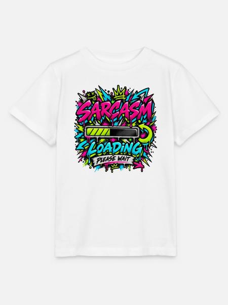 Sarcasm Loading Neon Graffiti - Stanley/Stella Kinder T-Shirt MINI CREATOR - Weiß