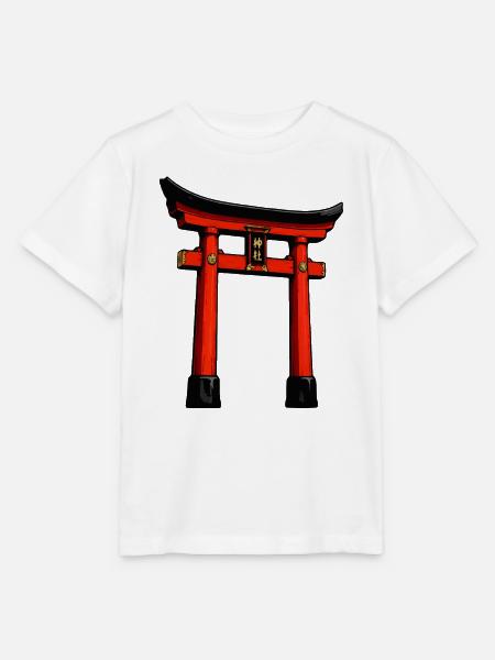 Roter Torii Türbogen Kunst - Stanley/Stella Kinder T-Shirt MINI CREATOR - Weiß
