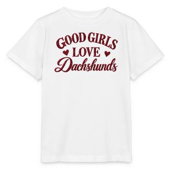 Good Girls Love Dachshunds - Stanley/Stella Kinder T-Shirt MINI CREATOR  - Weiß - Vorne - Maike (125cm)