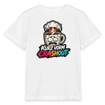 Kurz vorm Crashout Kaffee Tasse gestresst Shirt - Stanley/Stella Kinder T-Shirt MINI CREATOR  - Weiß - Vorne - Maike (125cm)