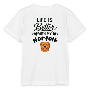  Das Leben Ist Besser Mit Meinem Norfolk - Stanley/Stella Kinder T-Shirt MINI CREATOR  - Weiß - Vorne - Maike (125cm)