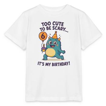 Too Cute To Be Scary 6 Geburtstag - Stanley/Stella Kinder T-Shirt MINI CREATOR  - Weiß - Vorne - Maike (125cm)