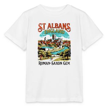 St Albans England Roman Saxon Gem - Stanley/Stella Kinder T-Shirt MINI CREATOR  - Weiß - Vorne - Maike (125cm)