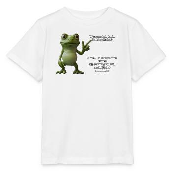 Grüner Frosch zum Thema Tattoo - Stanley/Stella Kinder T-Shirt MINI CREATOR  - Weiß - Vorne - Maike (125cm)