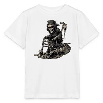Sensenmann am Gehwagen - Stanley/Stella Kinder T-Shirt MINI CREATOR  - Weiß - Vorne - Maike (125cm)