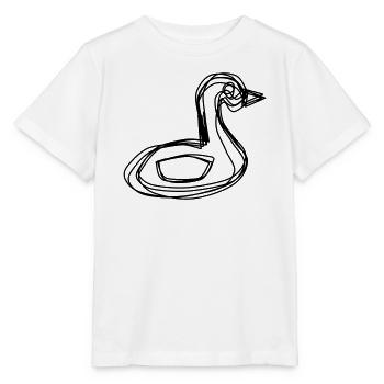 Schwan handgezeichnet - Stanley/Stella Kinder T-Shirt MINI CREATOR  - Weiß - Vorne - Maike (125cm)