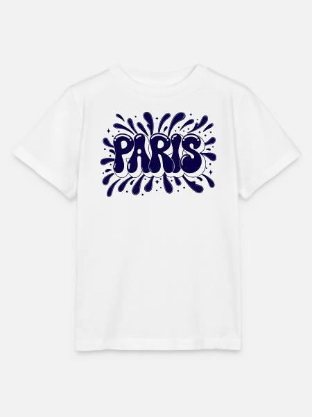 Paris Splash Blue - Stanley/Stella Kinder T-Shirt MINI CREATOR  - Weiß