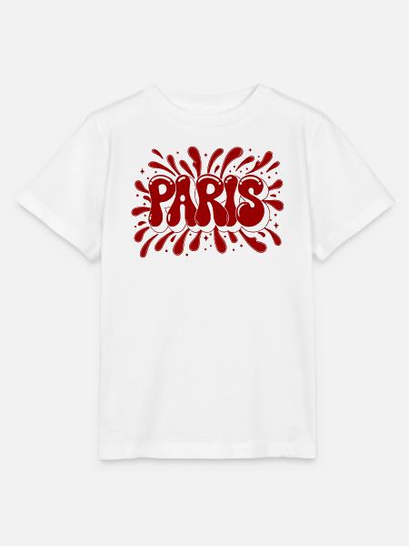 Paris Splash Red - Stanley/Stella Kinder T-Shirt MINI CREATOR - Weiß
