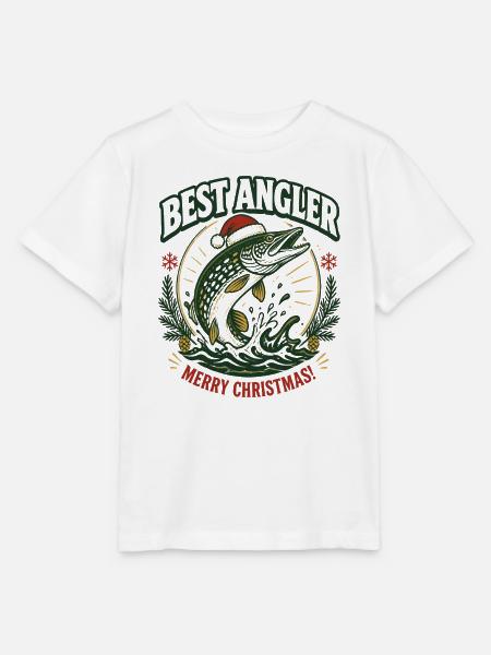 Bester Angler: Christmas Pike - Stanley/Stella Kinder T-Shirt MINI CREATOR  - Weiß