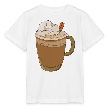 Herbst-Schlagsahne-Kaffee Kürbis-Gewürz-Latte - Stanley/Stella Kinder T-Shirt MINI CREATOR  - Weiß - Vorne - Maike (125cm)