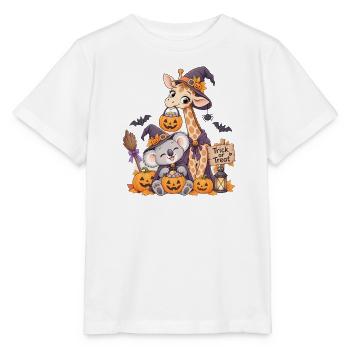 Halloween-Kuschel Giraffe Koala Jack-o-Lantern - Stanley/Stella Kinder T-Shirt MINI CREATOR  - Weiß - Vorne - Maike (125cm)