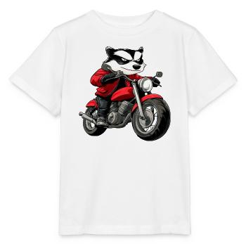 Dachse Motorradfahrer / Motorrad Marder - Stanley/Stella Kinder T-Shirt MINI CREATOR  - Weiß - Vorne - Maike (125cm)