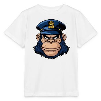 Affen Polizei - Stanley/Stella Kinder T-Shirt MINI CREATOR  - Weiß - Vorne - Maike (125cm)