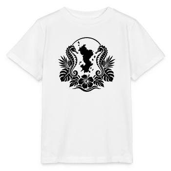 Mayotte Seepferdchen Floral Black - Stanley/Stella Kinder T-Shirt MINI CREATOR  - Weiß - Vorne - Maike (125cm)