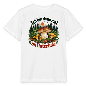 Pilzsammler im Unterholz - Stanley/Stella Kinder T-Shirt MINI CREATOR  - Weiß - Vorne - Maike (125cm)
