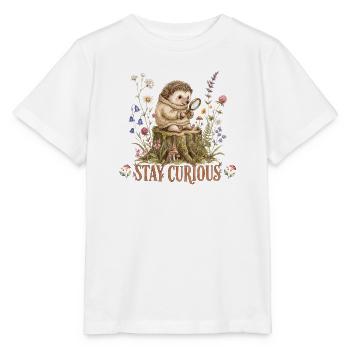 Igel-Entdecker zwischen Blumen - Stanley/Stella Kinder T-Shirt MINI CREATOR  - Weiß - Vorne - Maike (125cm)