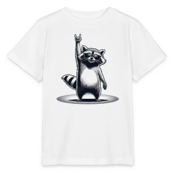 Retro Raccoon Rock-Musik Geschenk Männer Kinder Frauen - Stanley/Stella Kinder T-Shirt MINI CREATOR  - Weiß - Vorne - Maike (125cm)