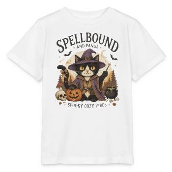 Verzauberte Katzenhexe - Stanley/Stella Kinder T-Shirt MINI CREATOR  - Weiß - Vorne - Maike (125cm)