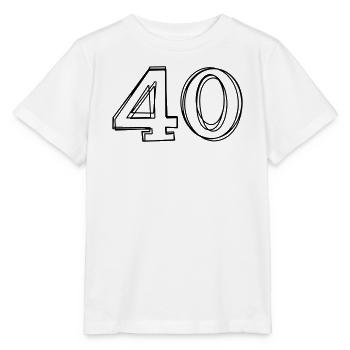 Zahl 40 handgezeichnet - Stanley/Stella Kinder T-Shirt MINI CREATOR  - Weiß - Vorne - Maike (125cm)