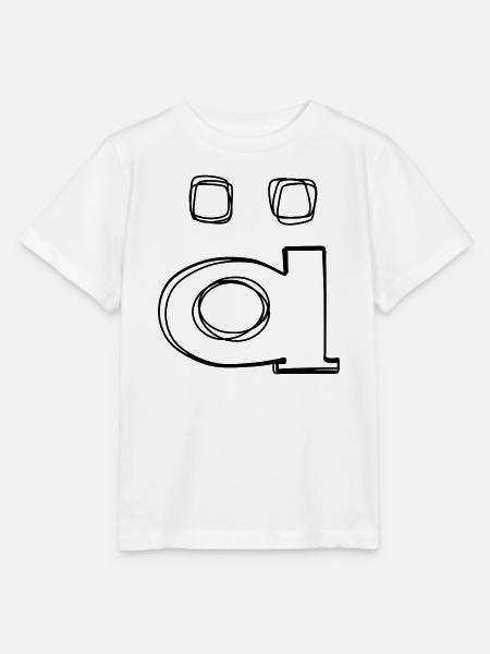 Kleinbuchstabe ä handgezeichnet - Stanley/Stella Kinder T-Shirt MINI CREATOR  - Weiß
