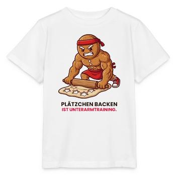 Keksarmtraining: Plätzchenpower - Stanley/Stella Kinder T-Shirt MINI CREATOR  - Weiß - Vorne - Maike (125cm)