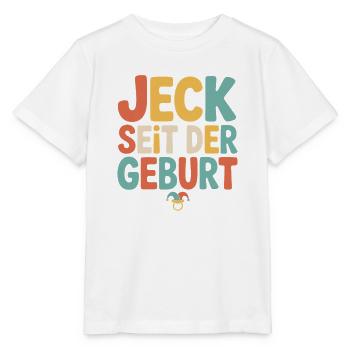 Jeck seit der Geburt Kölner Karneval Rosenmontag - Stanley/Stella Kinder T-Shirt MINI CREATOR  - Weiß - Vorne - Maike (125cm)