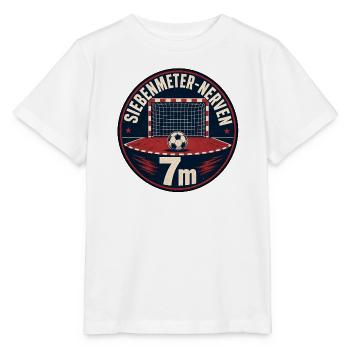 Siebenmeter Nerven Handball Vintage Badge Shirt - Stanley/Stella Kinder T-Shirt MINI CREATOR  - Weiß - Vorne - Maike (125cm)