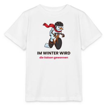 Schneemann Rennrad Wintertraining - Stanley/Stella Kinder T-Shirt MINI CREATOR  - Weiß - Vorne - Maike (125cm)