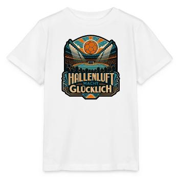 Hallenluft macht glücklich Handball Arena Shirt - Stanley/Stella Kinder T-Shirt MINI CREATOR  - Weiß - Vorne - Maike (125cm)