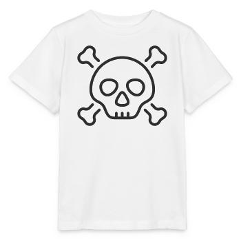 Totenkopf-und-Knochen-Linien-Symbol - Stanley/Stella Kinder T-Shirt MINI CREATOR  - Weiß - Vorne - Maike (125cm)