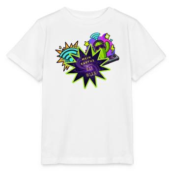 Kaktus WLAN Neon-Starburst - Stanley/Stella Kinder T-Shirt MINI CREATOR  - Weiß - Vorne - Maike (125cm)