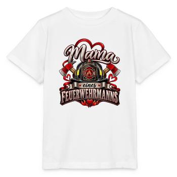 Mama eines Feuerwehrmanns - Stanley/Stella Kinder T-Shirt MINI CREATOR  - Weiß - Vorne - Maike (125cm)