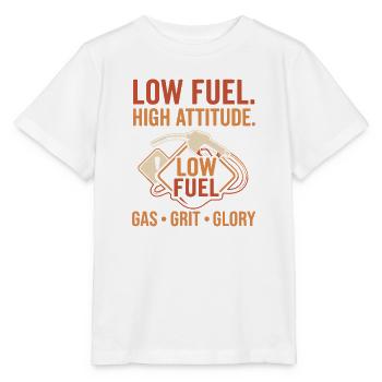 Low Fuel High Attitude Hot Rod Gas Grit Glory - Stanley/Stella Kinder T-Shirt MINI CREATOR  - Weiß - Vorne - Maike (125cm)