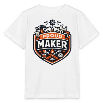 Stolzer Maker Abzeichen – Basteln & DIY - Stanley/Stella Kinder T-Shirt MINI CREATOR  - Weiß - Vorne - Maike (125cm)