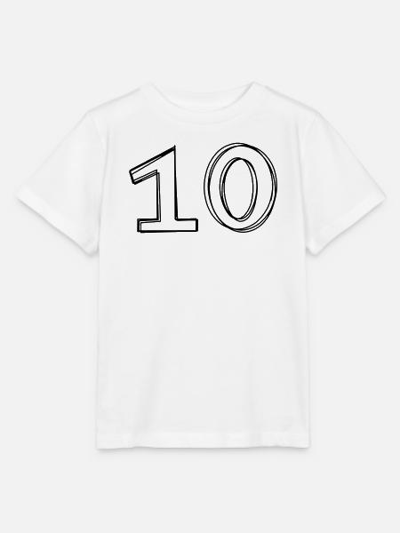 Zahl 10 handgezeichnet - Stanley/Stella Kinder T-Shirt MINI CREATOR  - Weiß