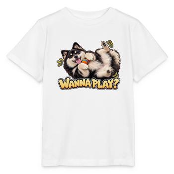 Finnischer Lapphund – möchtest du spielen? - Stanley/Stella Kinder T-Shirt MINI CREATOR  - Weiß - Vorne - Maike (125cm)