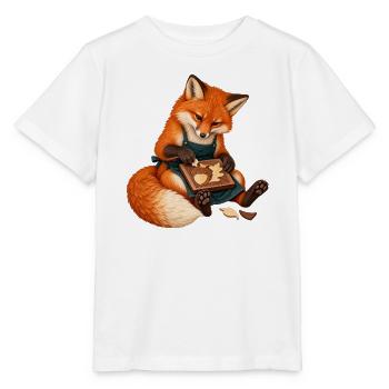Fuchs legt eine Eichel-Intarsie - Stanley/Stella Kinder T-Shirt MINI CREATOR  - Weiß - Vorne - Maike (125cm)