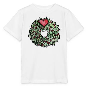 Herzkranz aus grünen Blättern - Stanley/Stella Kinder T-Shirt MINI CREATOR  - Weiß - Vorne - Maike (125cm)